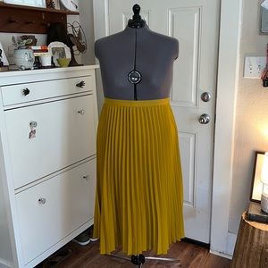 Target mustard maxi/midi pleated skirt